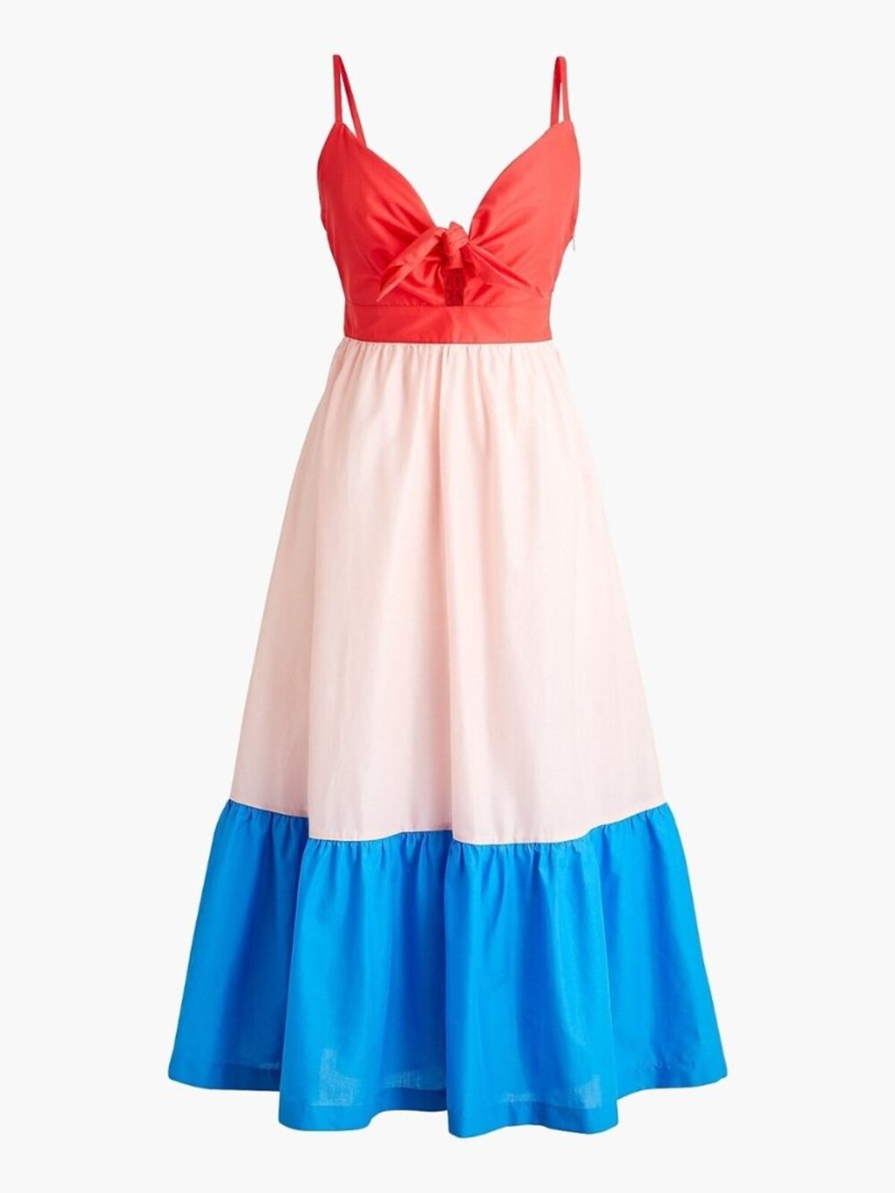 NWT J. Crew Colorblock Tie Front Cutout Midi Dress